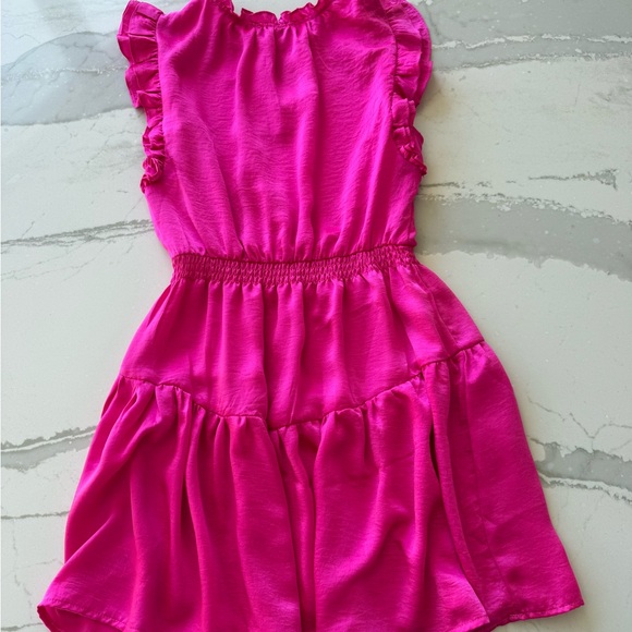 Fuchsia Ruffle Casual Dress - Picture 3 of 7